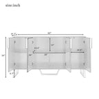 Buffet de cuisine avec 4 portes, poignées Meta, pieds et étagères réglables - 60L x 15.7l x 34H