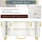 Buffet de cuisine avec 4 portes, poignées Meta, pieds et étagères réglables - 60L x 15.7l x 34H