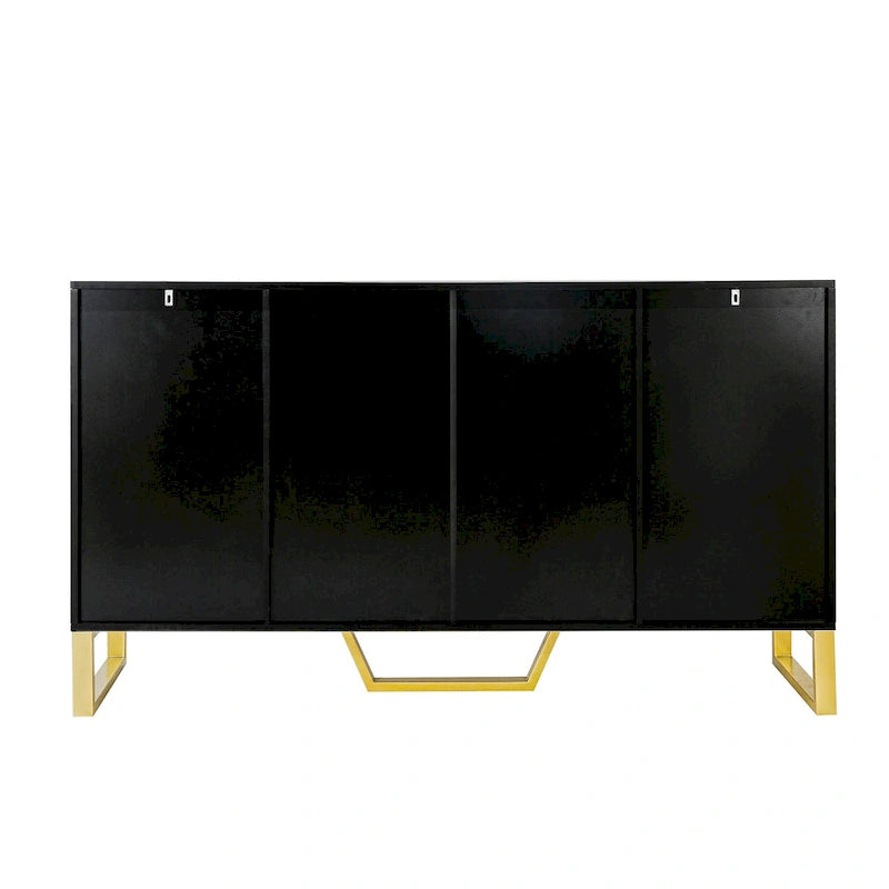 Buffet de cuisine avec 4 portes, poignées Meta, pieds et étagères réglables - 60L x 15.7l x 34H