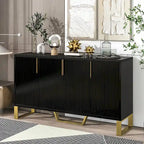 Buffet de cuisine avec 4 portes, poignées Meta, pieds et étagères réglables - 60L x 15.7l x 34H