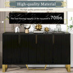 Buffet de cuisine avec 4 portes, poignées Meta, pieds et étagères réglables - 60L x 15.7l x 34H