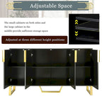 Buffet de cuisine avec 4 portes, poignées Meta, pieds et étagères réglables - 60L x 15.7l x 34H