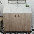Lavabo de salle de bain mural carré de 16,5 po - Marron