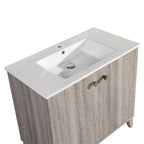 Lavabo de salle de bain mural carré de 16,5 po - Marron