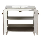 Lavabo de salle de bain mural carré de 16,5 po - Marron