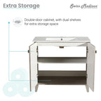Lavabo de salle de bain mural carré de 16,5 po - Marron