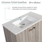 Lavabo de salle de bain mural carré de 16,5 po - Marron
