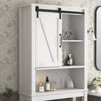 Meuble de Rangement de Salle de Bain Suspendu au-dessus des Toilettes avec Étagères Réglables et Porte Coulissante (Style Grange)