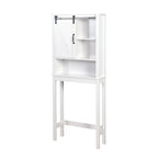 Meuble de Rangement de Salle de Bain Suspendu au-dessus des Toilettes avec Étagères Réglables et Porte Coulissante (Style Grange)