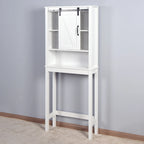 Meuble de Rangement de Salle de Bain Suspendu au-dessus des Toilettes avec Étagères Réglables et Porte Coulissante (Style Grange)