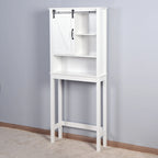 Meuble de Rangement de Salle de Bain Suspendu au-dessus des Toilettes avec Étagères Réglables et Porte Coulissante (Style Grange)