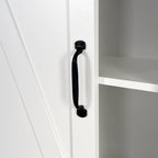 Meuble de Rangement de Salle de Bain Suspendu au-dessus des Toilettes avec Étagères Réglables et Porte Coulissante (Style Grange)