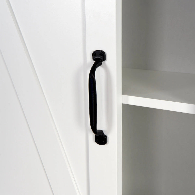 Meuble de Rangement de Salle de Bain Suspendu au-dessus des Toilettes avec Étagères Réglables et Porte Coulissante (Style Grange)