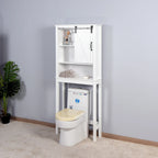 Meuble de Rangement de Salle de Bain Suspendu au-dessus des Toilettes avec Étagères Réglables et Porte Coulissante (Style Grange)
