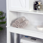 Meuble de Rangement de Salle de Bain Suspendu au-dessus des Toilettes avec Étagères Réglables et Porte Coulissante (Style Grange)