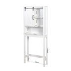 Meuble de Rangement de Salle de Bain Suspendu au-dessus des Toilettes avec Étagères Réglables et Porte Coulissante (Style Grange)