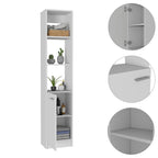 Meuble de Rangement Salle de Bain avec 3 Étagères, Une Porte