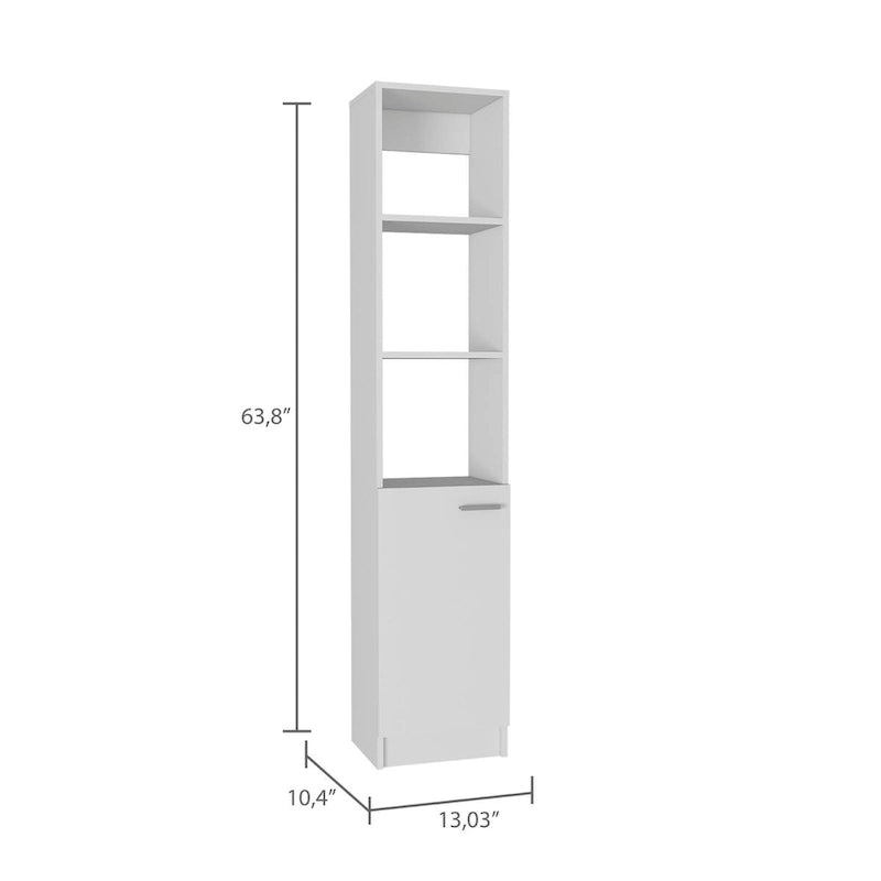 Meuble de Rangement Salle de Bain avec 3 Étagères, Une Porte