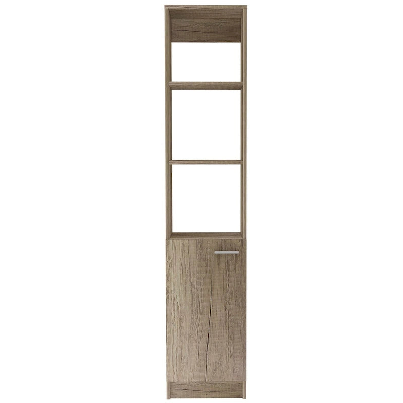 Meuble de Rangement Salle de Bain avec 3 Étagères, Une Porte
