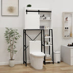 Meuble de rangement au-dessus des toilettes avec porte coulissante de style grange
