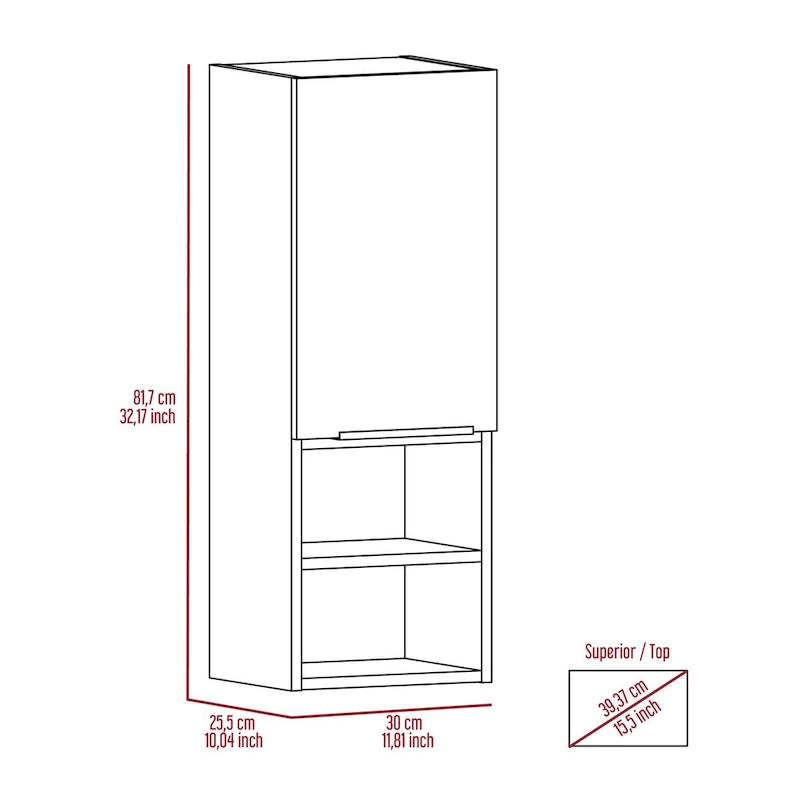 Armoire à pharmacie, Salle de bain, Finition chêne fumé, Haute qualité et durable