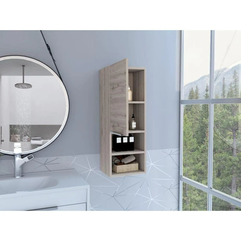 Armoire à pharmacie, Salle de bain, Finition chêne fumé, Haute qualité et durable