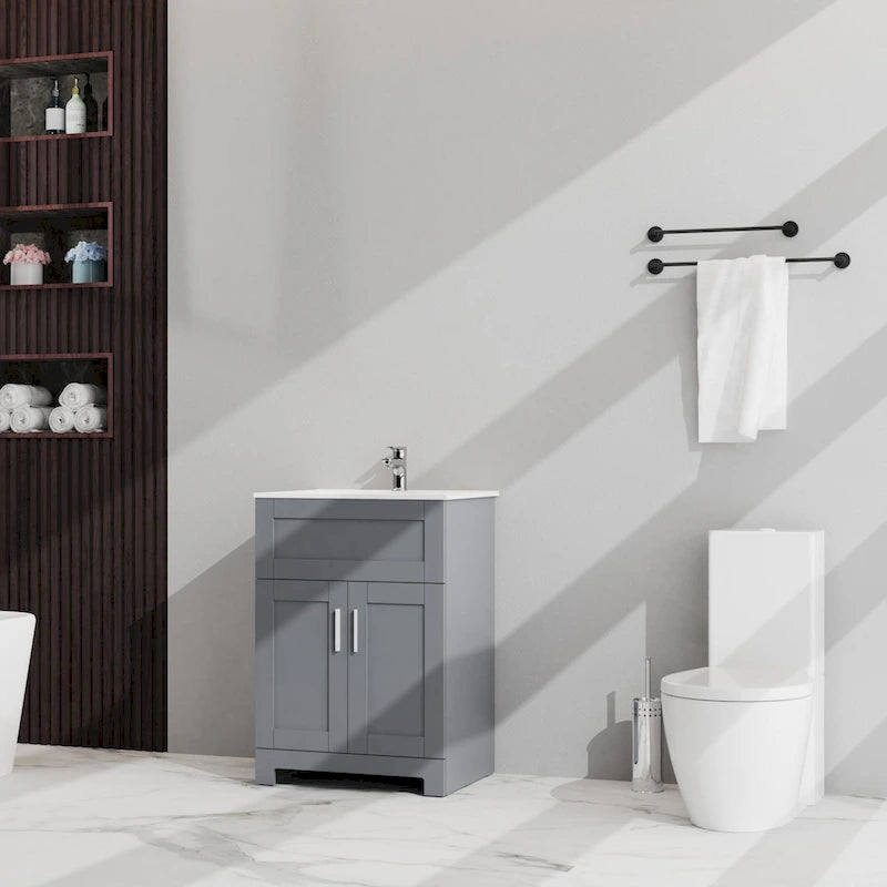 Meuble-lavabo de salle de bain à deux portes