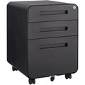 Classeur Mobile à 3 Tiroirs,Armoire Polyvalente,Conception à 5 Roues Anti-Basculement Acier Laminé à Froid Étanche à l'Humidité Noir