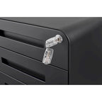 Classeur Mobile à 3 Tiroirs,Armoire Polyvalente,Conception à 5 Roues Anti-Basculement Acier Laminé à Froid Étanche à l'Humidité Noir