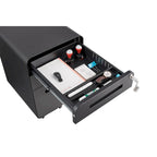 Classeur Mobile à 3 Tiroirs,Armoire Polyvalente,Conception à 5 Roues Anti-Basculement Acier Laminé à Froid Étanche à l'Humidité Noir