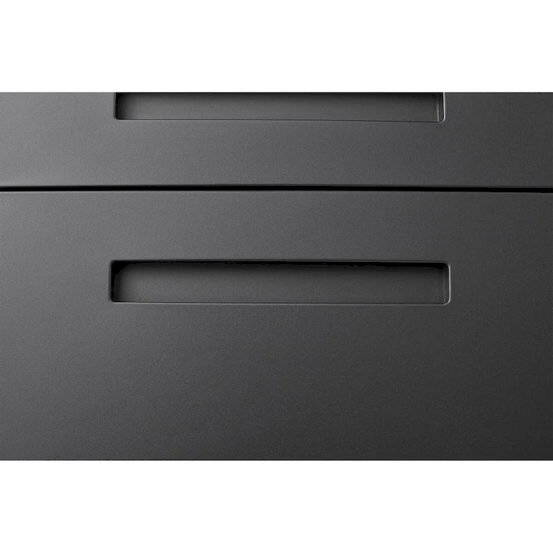 Classeur Mobile à 3 Tiroirs,Armoire Polyvalente,Conception à 5 Roues Anti-Basculement Acier Laminé à Froid Étanche à l'Humidité Noir