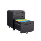 Classeur Mobile à 3 Tiroirs,Armoire Polyvalente,Conception à 5 Roues Anti-Basculement Acier Laminé à Froid Étanche à l'Humidité Noir