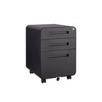 Classeur Mobile à 3 Tiroirs,Armoire Polyvalente,Conception à 5 Roues Anti-Basculement Acier Laminé à Froid Étanche à l'Humidité Noir