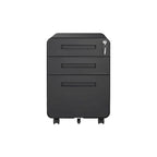 Classeur Mobile à 3 Tiroirs,Armoire Polyvalente,Conception à 5 Roues Anti-Basculement Acier Laminé à Froid Étanche à l'Humidité Noir
