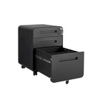 Classeur Mobile à 3 Tiroirs,Armoire Polyvalente,Conception à 5 Roues Anti-Basculement Acier Laminé à Froid Étanche à l'Humidité Noir