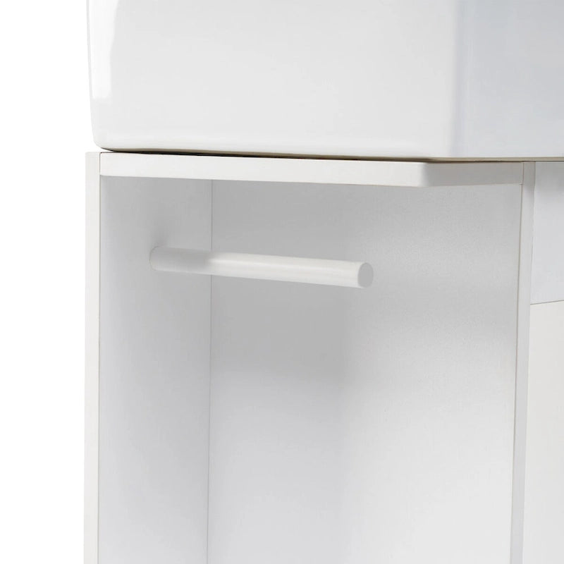 Meuble-lavabo de salle de bain avec étagère à deux niveaux