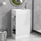Meuble-lavabo de salle de bain avec étagère à deux niveaux